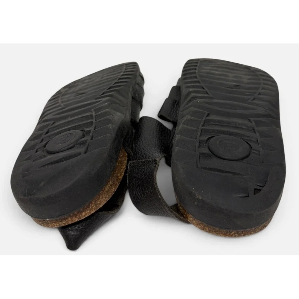 Vintage Dockers Sandals Mens 11.5 Black Fisherman Leather Buckle 90s Italy Made